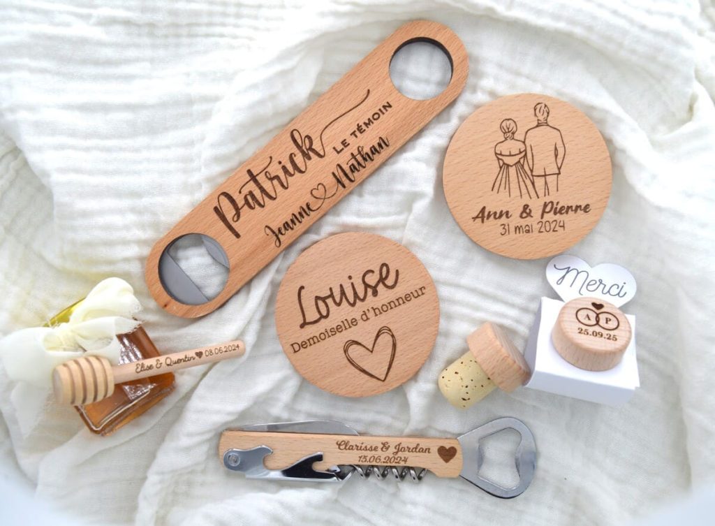 Cadeaux et accessoires personnalisés par AllYourHappyMoments. Feel the Wedding 2025